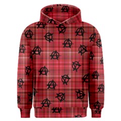 Red Plaid Anarchy Men s Overhead Hoodie by snowwhitegirl