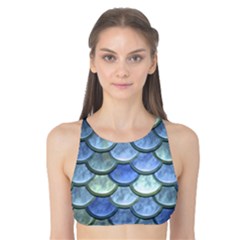 Blue Mermaid Scale Tank Bikini Top by snowwhitegirl