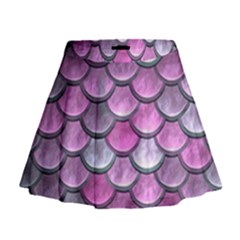 Pink Mermaid Scale Mini Flare Skirt by snowwhitegirl