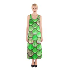 Green Mermaid Scale Sleeveless Maxi Dress by snowwhitegirl