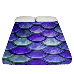 Blue Purple Mermaid Scale Fitted Sheet (queen Size) by snowwhitegirl