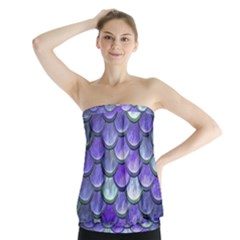 Blue Purple Mermaid Scale Strapless Top by snowwhitegirl