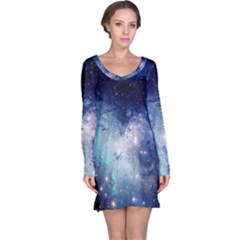 Nebula Blue Long Sleeve Nightdress by snowwhitegirl