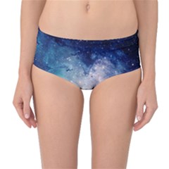 Nebula Blue Mid-waist Bikini Bottoms by snowwhitegirl