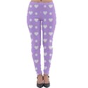 Hearts Dots Purple Lightweight Velour Leggings View1