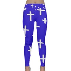 Blue White Cross Classic Yoga Leggings by snowwhitegirl