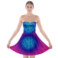 Pink Music Blue  Moon Strapless Bra Top Dress by snowwhitegirl