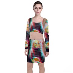 Eating Lunch 3d Long Sleeve Crop Top & Bodycon Skirt Set by snowwhitegirl