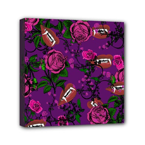 Purple  Rose Vampire Mini Canvas 6  X 6  by snowwhitegirl