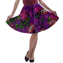 Purple  Rose Vampire A-line Skater Skirt by snowwhitegirl