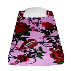 Pink Rose Vampire Fitted Sheet (single Size) by snowwhitegirl