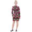 Flamingo Floral Pink Button Long Sleeve Dress View2