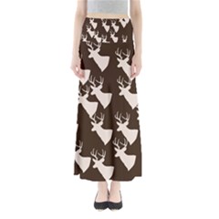 Brown Deer Pattern Full Length Maxi Skirt by snowwhitegirl