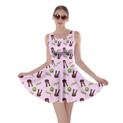 School Girl Pattern Pink Skater Dress by snowwhitegirl