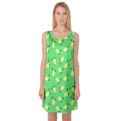 Lemons Green Sleeveless Satin Nightdress by snowwhitegirl