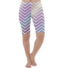 Ombre Zigzag 01 Cropped Leggings  by snowwhitegirl