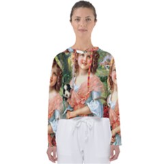 Girl With Dog Women s Slouchy Sweat by vintage2030