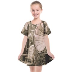 Flea Market Redord Player Kids  Smock Dress by vintage2030