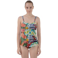 Retro Cokk Twist Front Tankini Set by vintage2030