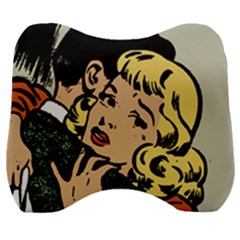 Hugging Retro Couple Velour Head Support Cushion by vintage2030