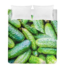 Pile Of Green Cucumbers Duvet Cover Double Side (full/ Double Size) by FunnyCow