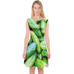 Pile Of Green Cucumbers Capsleeve Midi Dress by FunnyCow