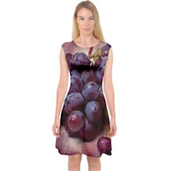 Red And Green Grapes Capsleeve Midi Dress by FunnyCow