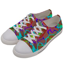 Colorful Wavy Shapes                                      Women s Low Top Canvas Sneakers by LalyLauraFLM