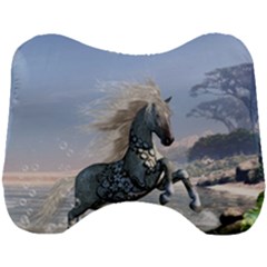 Wonderful Wild Fantasy Horse On The Beach Head Support Cushion by FantasyWorld7