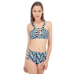 Linear Sequence Pattern Design Cage Up Bikini Set by dflcprintsclothing