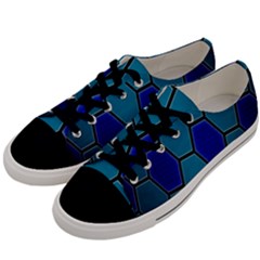 Hexagon Background Geometric Mosaic Men s Low Top Canvas Sneakers by Sapixe