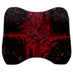 Wgt Fractal Red Black Pattern Velour Head Support Cushion by Sapixe