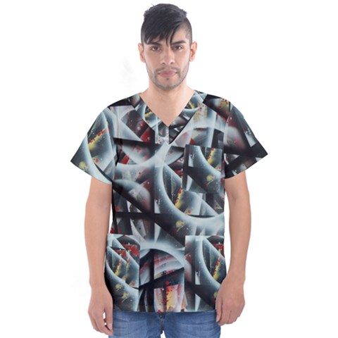Oversight Men s V-neck Scrub Top by WILLBIRDWELL