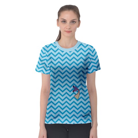 Chevron Mermaid Pattern Women s Sport Mesh Tee by emilyzragz