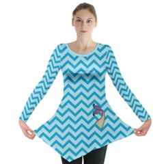 Chevron Mermaid Pattern Long Sleeve Tunic  by emilyzragz