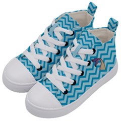 Chevron Mermaid Pattern Kid s Mid-top Canvas Sneakers by emilyzragz