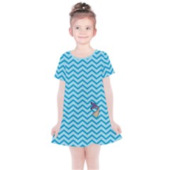 Chevron Mermaid Pattern Kids  Simple Cotton Dress by emilyzragz