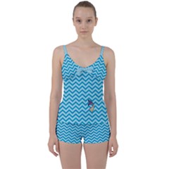 Chevron Mermaid Pattern Tie Front Two Piece Tankini by emilyzragz