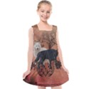 Awesome Black And White Wolf Kids  Cross Back Dress View1