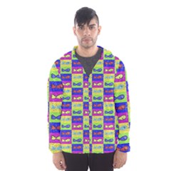 Cartoon Style Marine Life Motif Pattern Hooded Windbreaker (men) by dflcprints