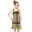 Avocado Green Plaid Kids  Overall Dress View1