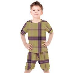 Beige Purple Plaid Kid s Set by snowwhitegirl