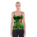 Tropical Pelican Tiger Jungle Black Spaghetti Strap Top View1