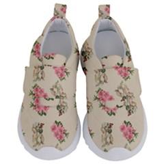 Retro Dog Floral Pattern Ecru Velcro Strap Shoes by snowwhitegirl