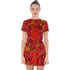 Colorful Abstract Ethnic Style Pattern Drop Hem Mini Chiffon Dress by dflcprints