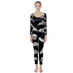 Fast Food Pattern Long Sleeve Catsuit by Valentinaart