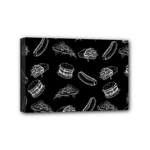 Fast Food Pattern Mini Canvas 6  X 4  (stretched) by Valentinaart