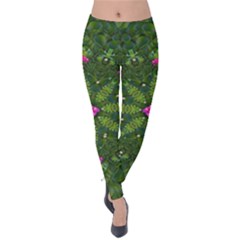 The Most Sacred Lotus Pond  With Bloom    Mandala Velvet Leggings by pepitasart