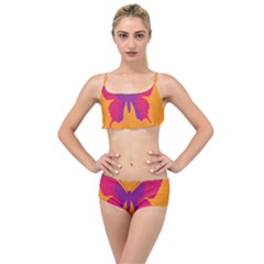 Butterfly Wings Insect Nature Layered Top Bikini Set by Nexatart