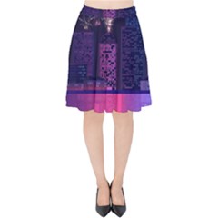 Architecture Home Skyscraper Velvet High Waist Skirt by Nexatart